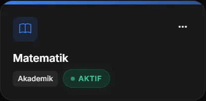 Matematik alan kartı: Akademik kategorisi ve Aktif durumu